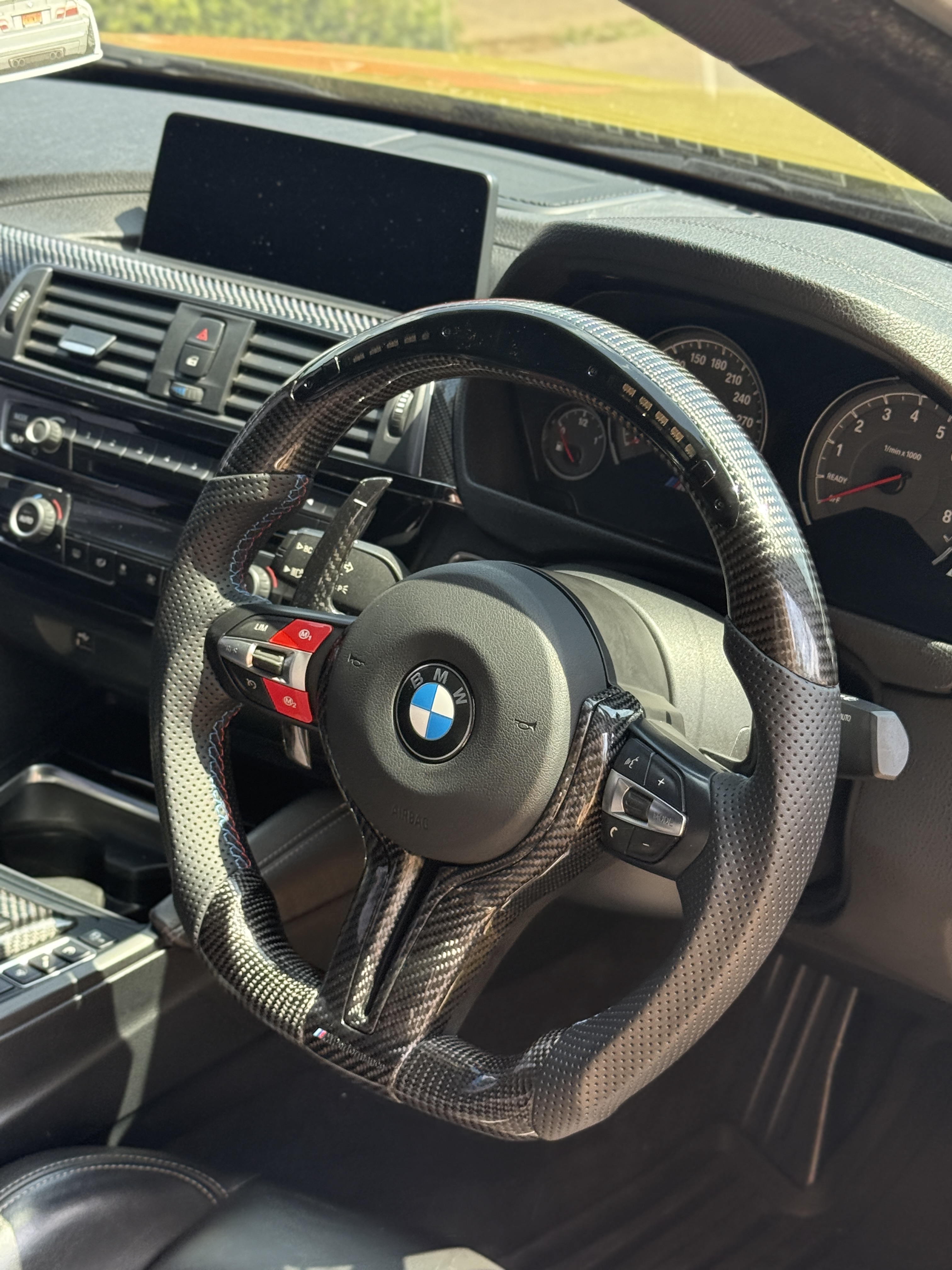 OHC Leather Carbon LED Steering Wheel